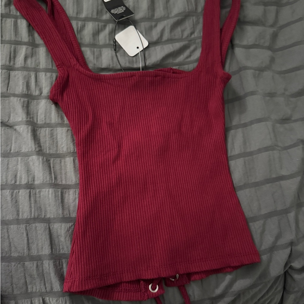 Carina Snatched Pant Set - burgundy - Picture 2 of 4